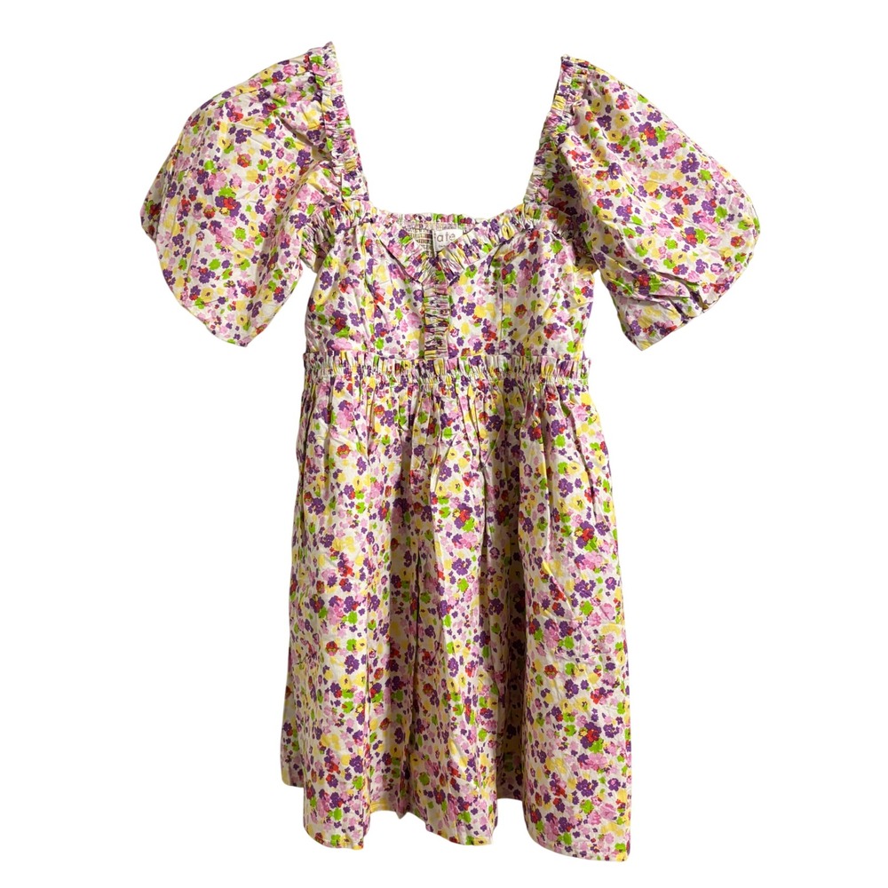 Fate Floral‎ Puff Sleeve Mini Dress Cottagecore Feminine Ruffle  Small NEW